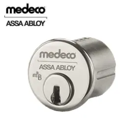 Medeco - 10J0100 - M3 BiLevel - 5-Pin - 1" Mortise Cylinder - Z01 Standard Yale Cam - DL Keyway Pinned - 26D - Satin Chrome - Grade 1