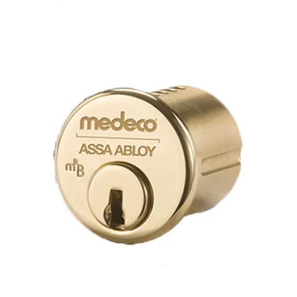 Medeco - 10J5200 - M3 BiLevel - 6-Pin - 1 1/2" Mortise Cylinder - Z01 - Standard Yale Cam - DL Keyway Pinned - 05 - Bright Bass - Grade 1