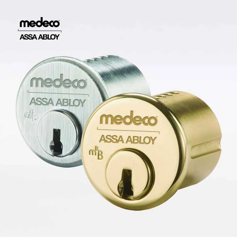 Medeco - M3 BiLevel - 6-Pin - 1-1/2" Mortise Cylinder - Z02 Adams Rite Cam - DL Keyway Pinned - 05 - Bright Bass - Grade 1