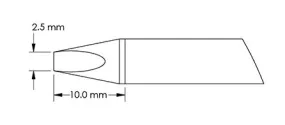 Metcal GTC-CH0025S 40° Chisel Solder Cartridge, 2.5 x 10mm