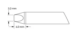 Metcal GTC-CH0032P Power 60° Chisel Solder Cartridge, 3.2 x 6.0mm