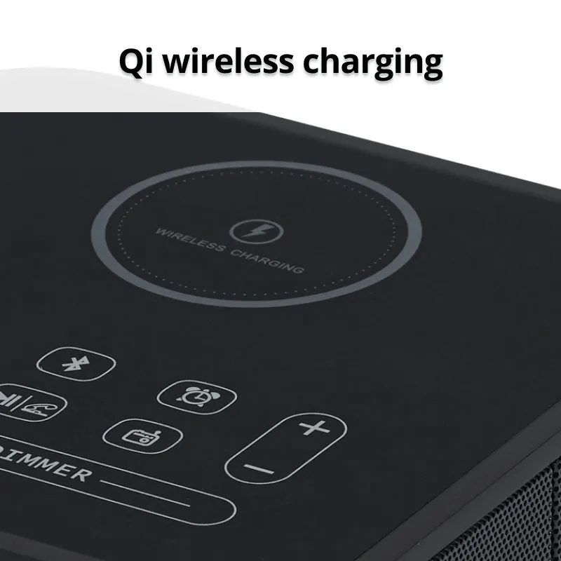 Nero Qi Soundbox 3 Wireless Phone Charging Alarm Speaker Clock