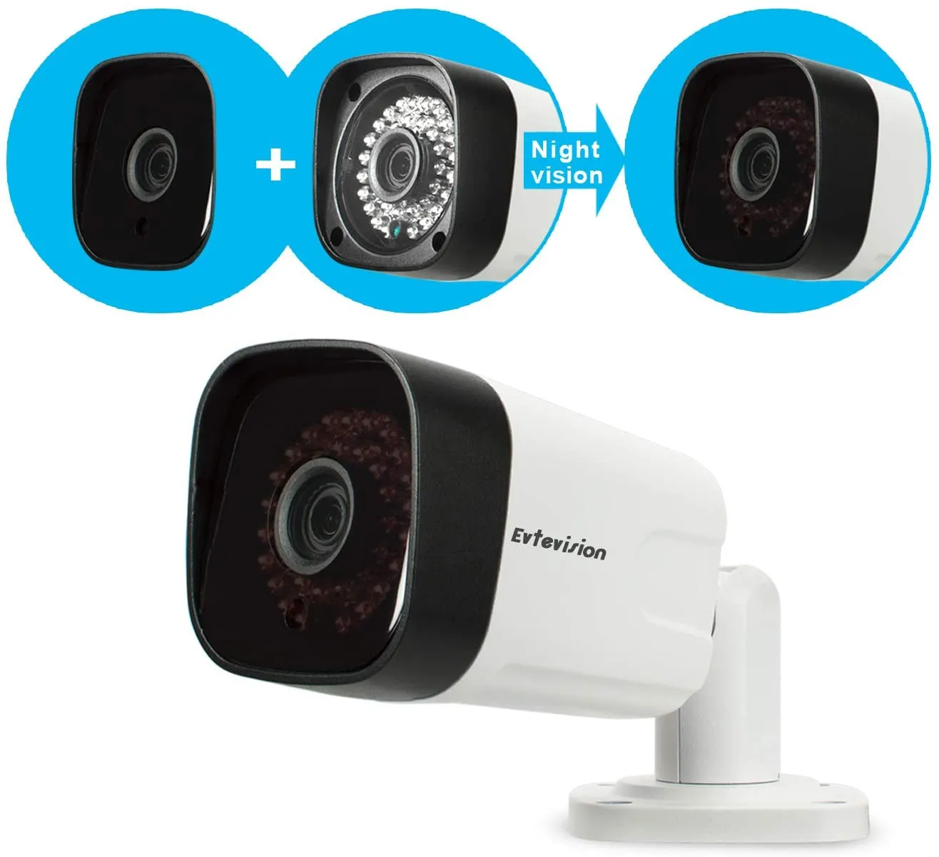 New Evtevision 5MP PoE IP Bullet Camera H.265 IP Security Camera Indoor/Outdoor IR Night Vision 100ft Motion Detection ONVIF Compliant