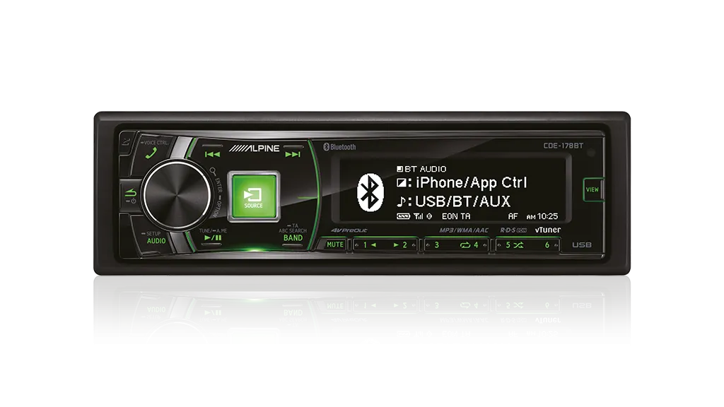 [NLA] Alpine CDE-178BT CD Receiver with Advanced Bluetooth® / USB / iPod® and iPhone® / TuneIt / App Controller