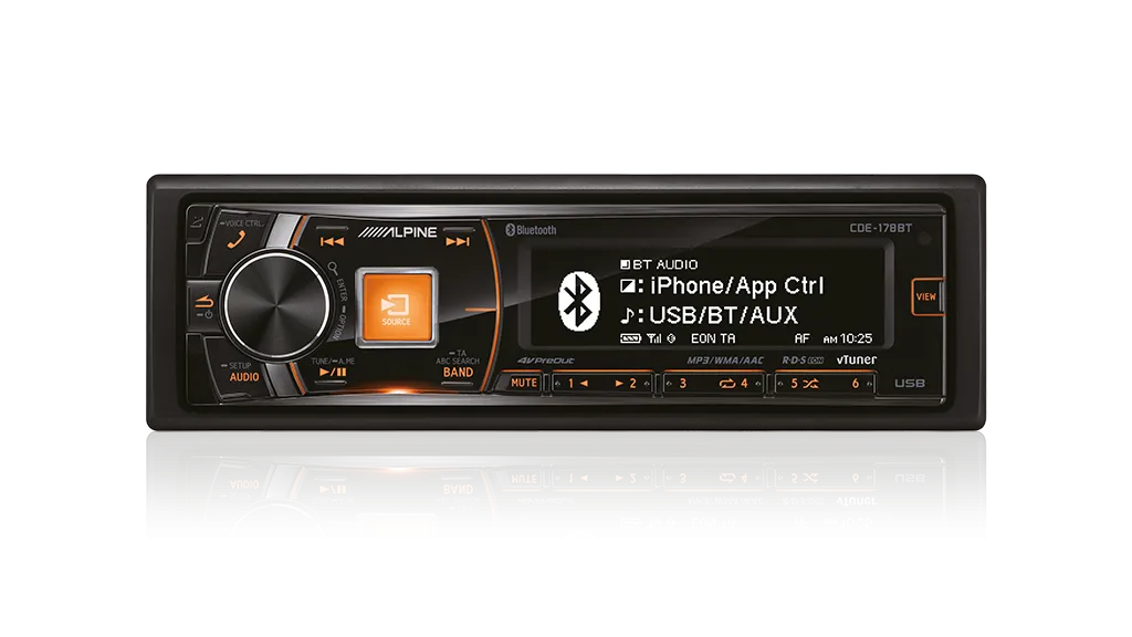 [NLA] Alpine CDE-178BT CD Receiver with Advanced Bluetooth® / USB / iPod® and iPhone® / TuneIt / App Controller