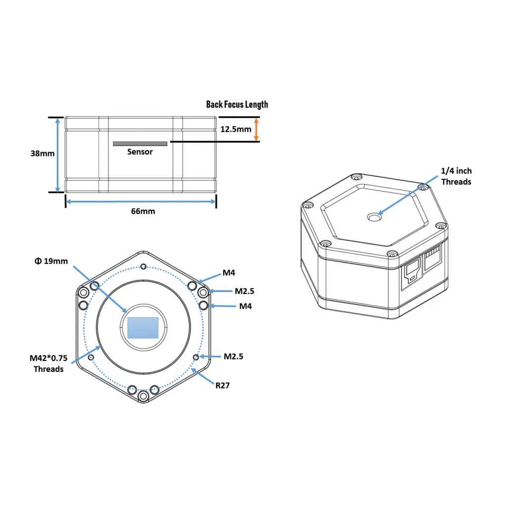 Player One Mars-M II USB3.0 Mono Camera (MARS-M-II)