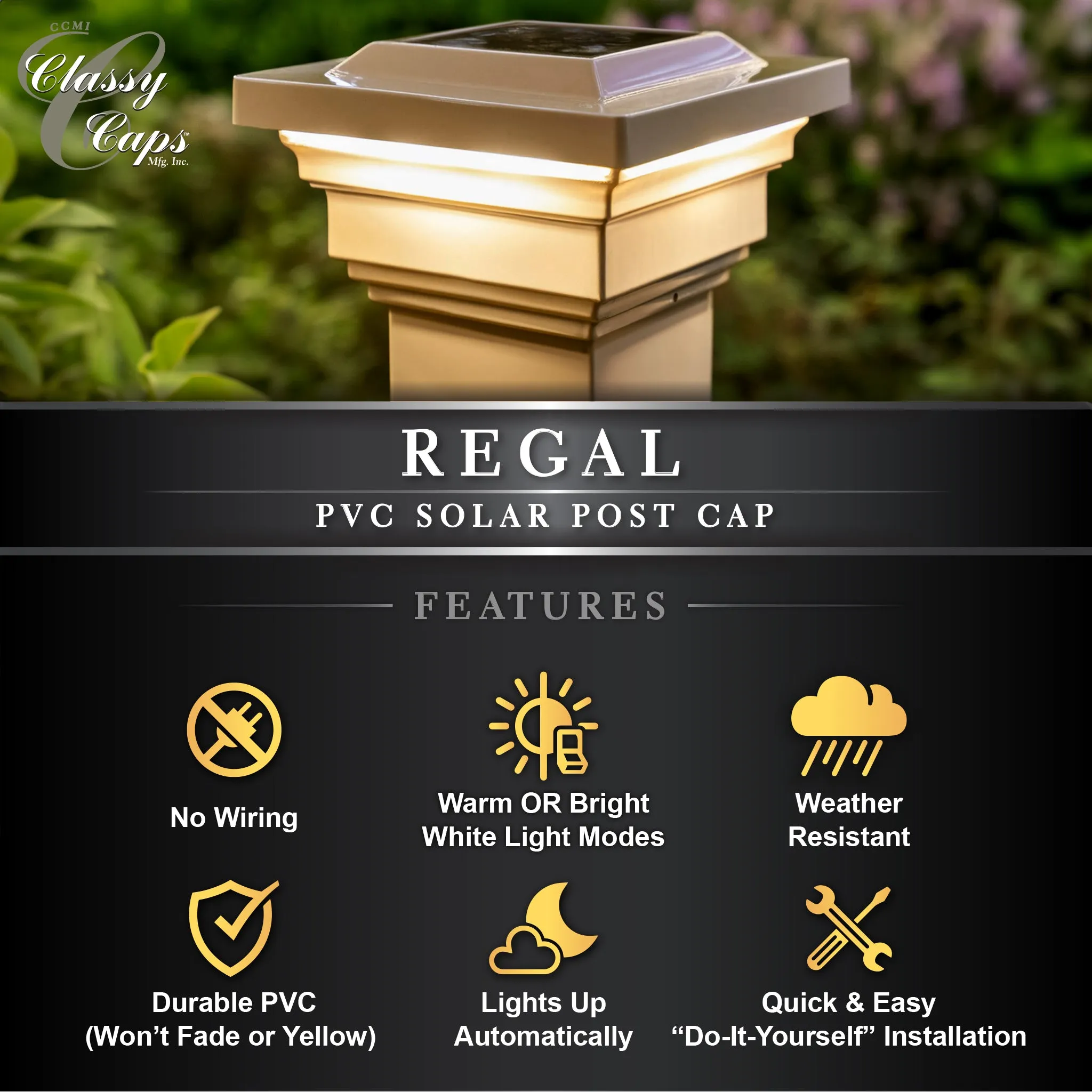 Regal Solar Post Cap - Tan