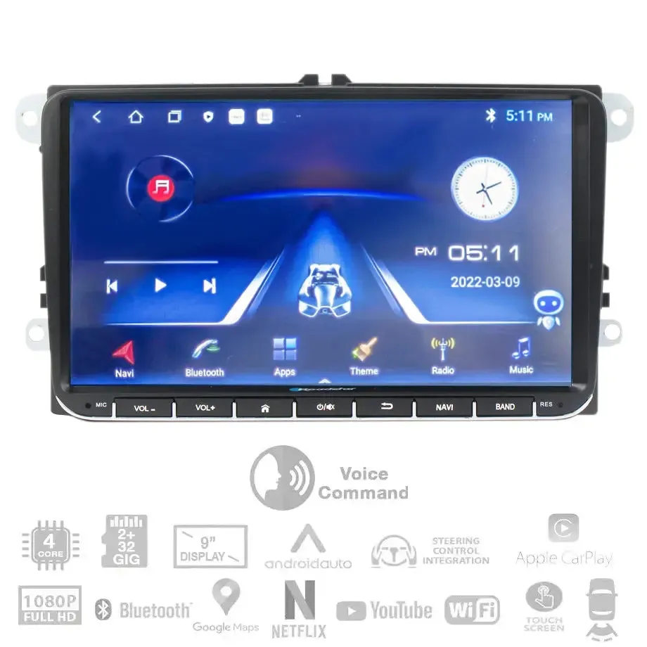 Roadstar - 9 Inch VW Android Multimedia Unit With Voice Command