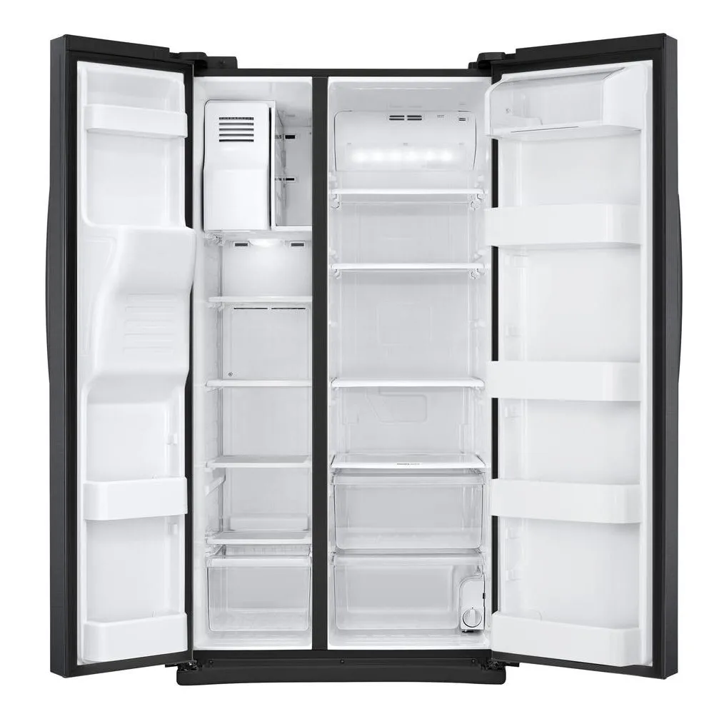 Samsung - 24.5 cu. ft. Side by Side Refrigerator - Fingerprint Resistant Black Stainless