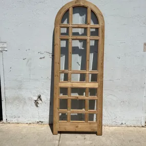 Single Washed Antique Arched Wood Door/Window w/21 Lites