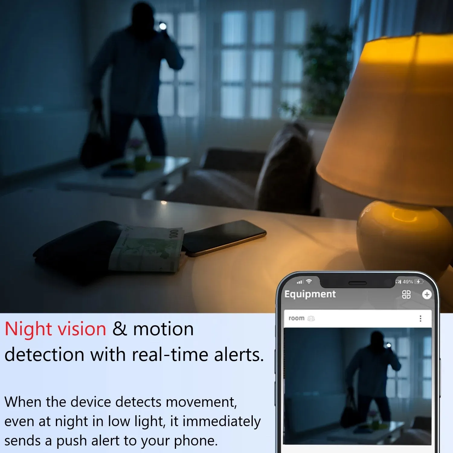 SpyWfi iPhone Charger Hidden Motion Detection Night Vision Spy Camera 2K HD WiFi