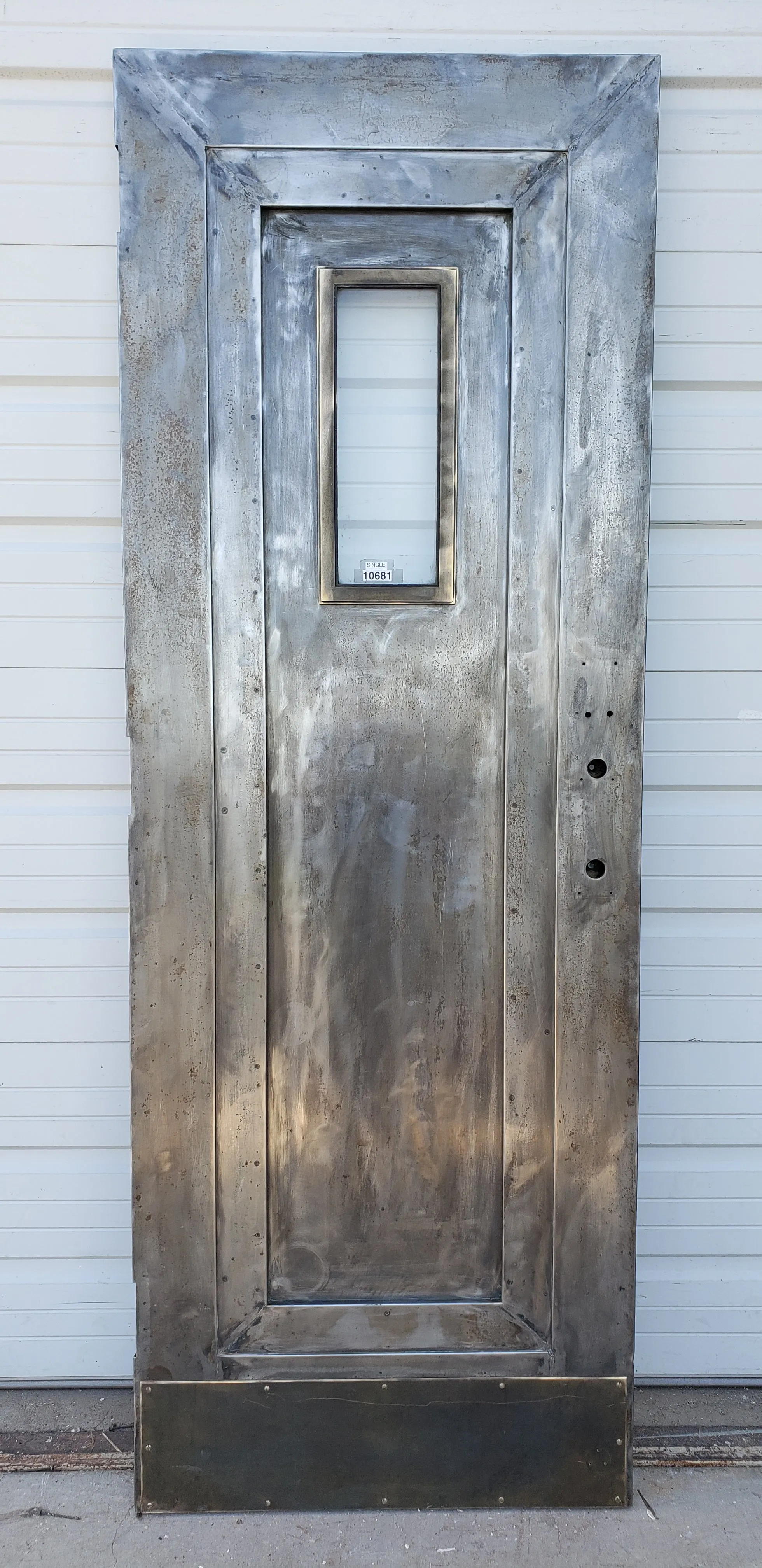Stripped 3 Panel Single Metal Fire Door
