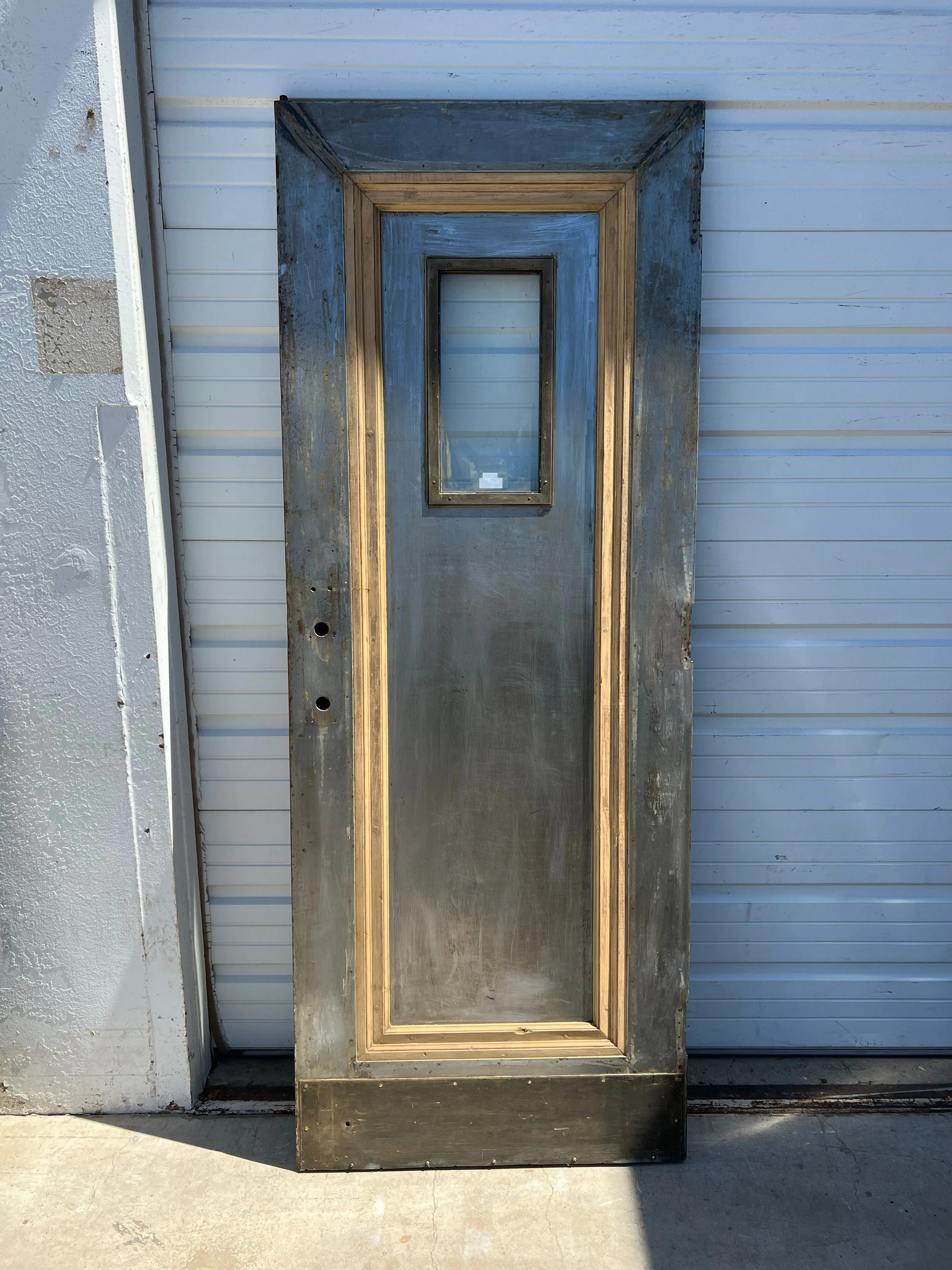 Stripped 3 Panel Single Metal Fire Door