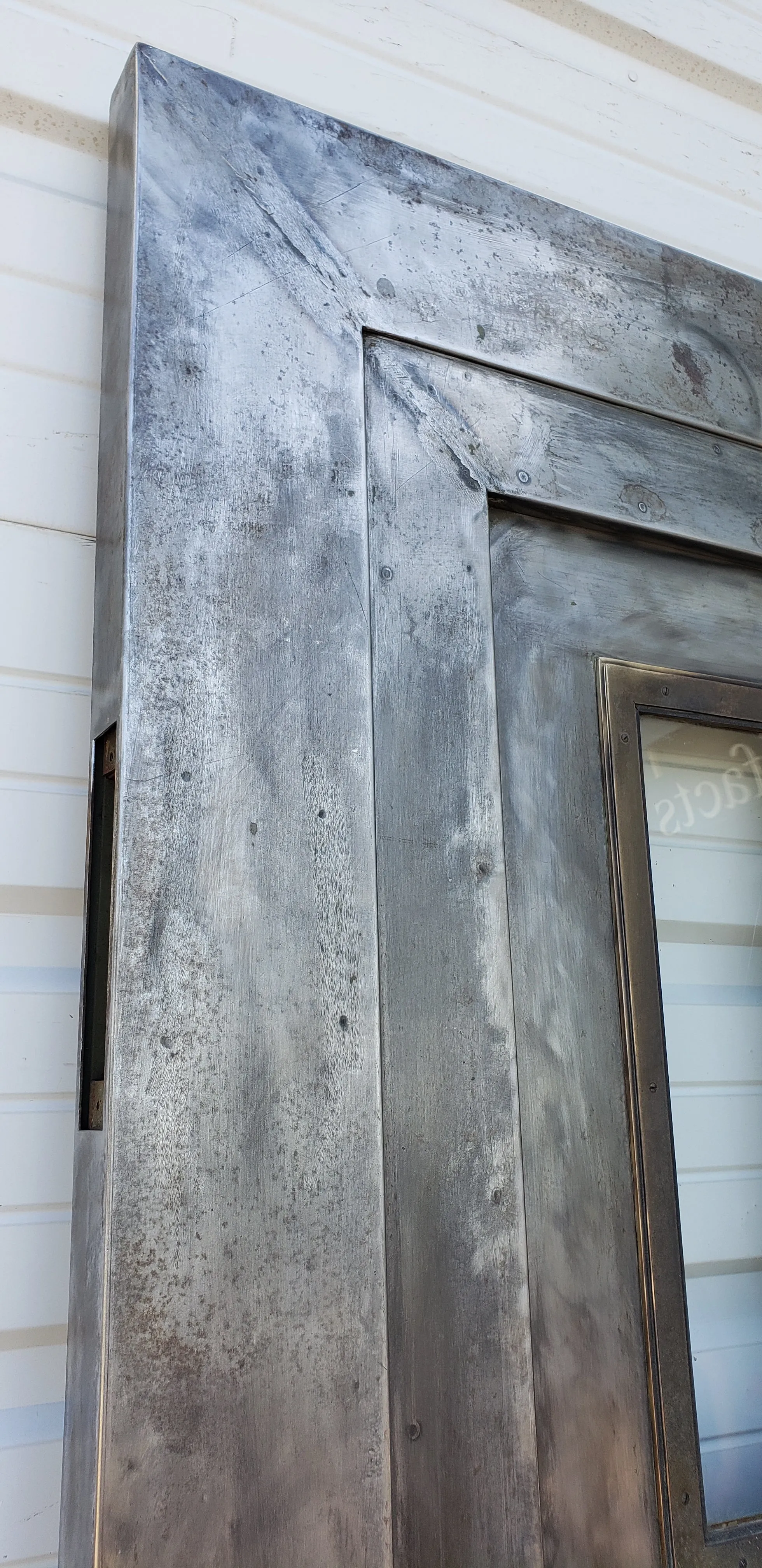 Stripped 3 Panel Single Metal Fire Door
