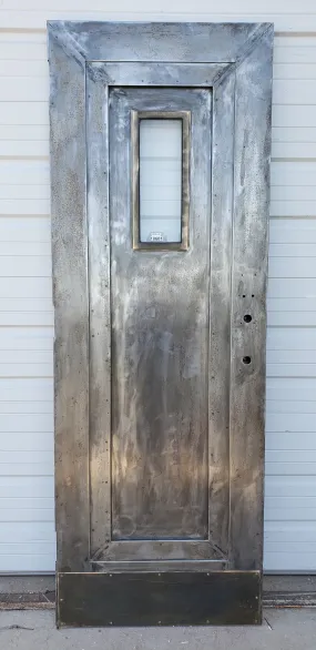 Stripped 3 Panel Single Metal Fire Door