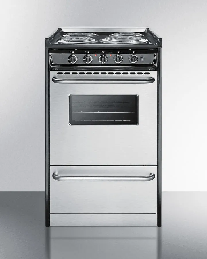 Summit 20" Wide Electric Coil Range - TEM110BRWY