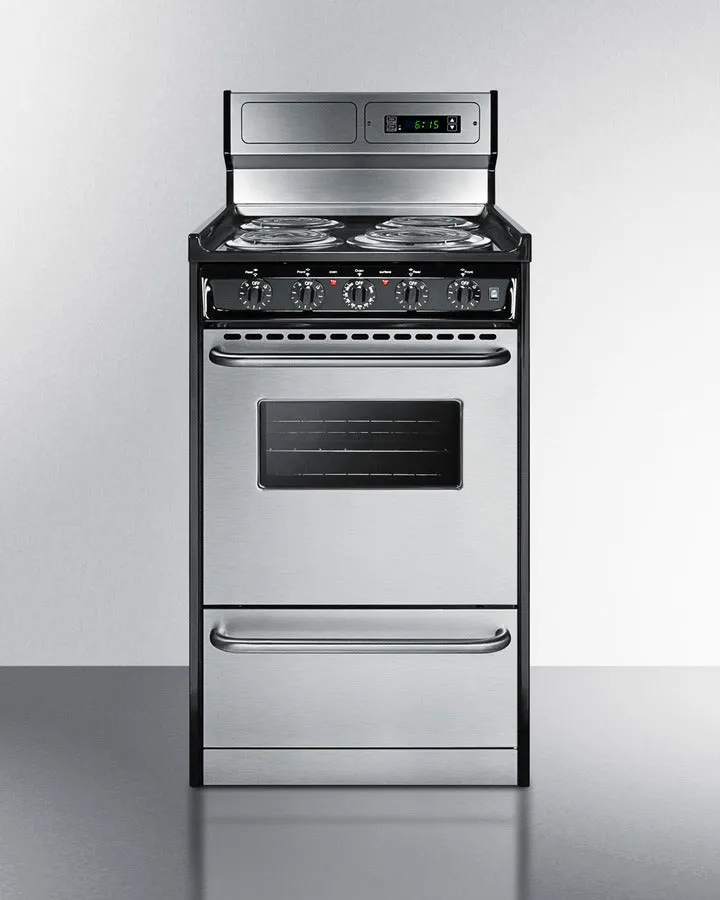 Summit 20" Wide Electric Coil Range - TEM130BKWY