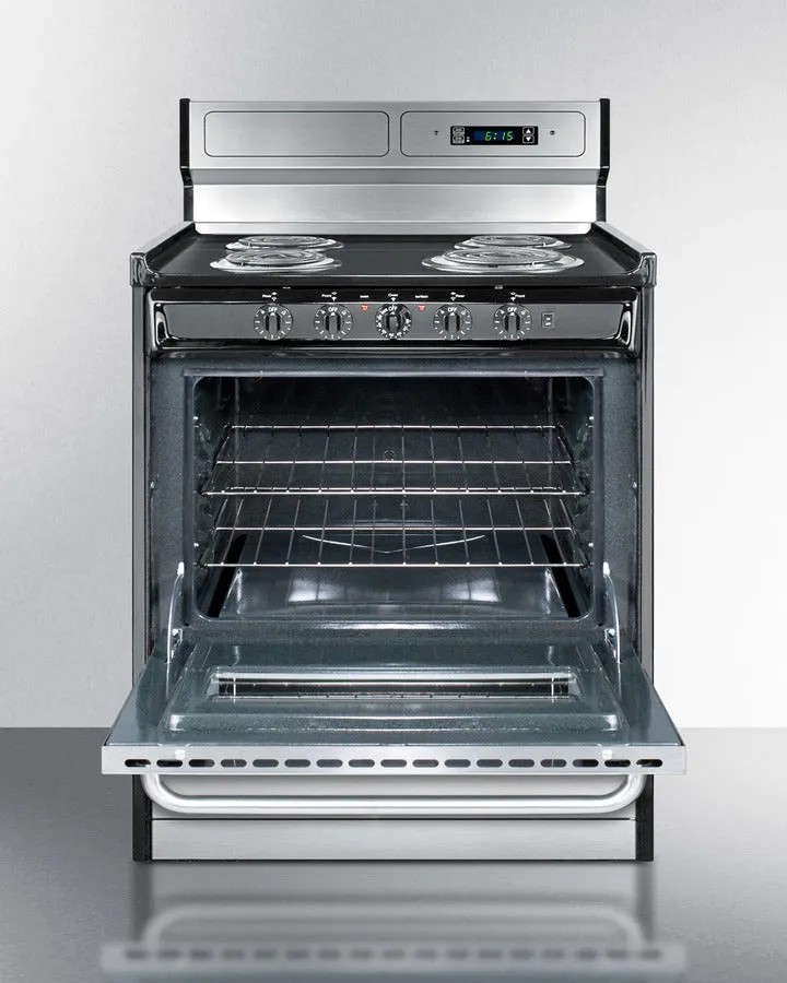 Summit 30" Wide Electric Coil Range - TEM230BKWY