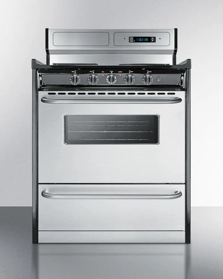 Summit 30" Wide Electric Coil Range - TEM230BKWY