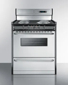 Summit 30" Wide Electric Coil Range - TEM230BKWY