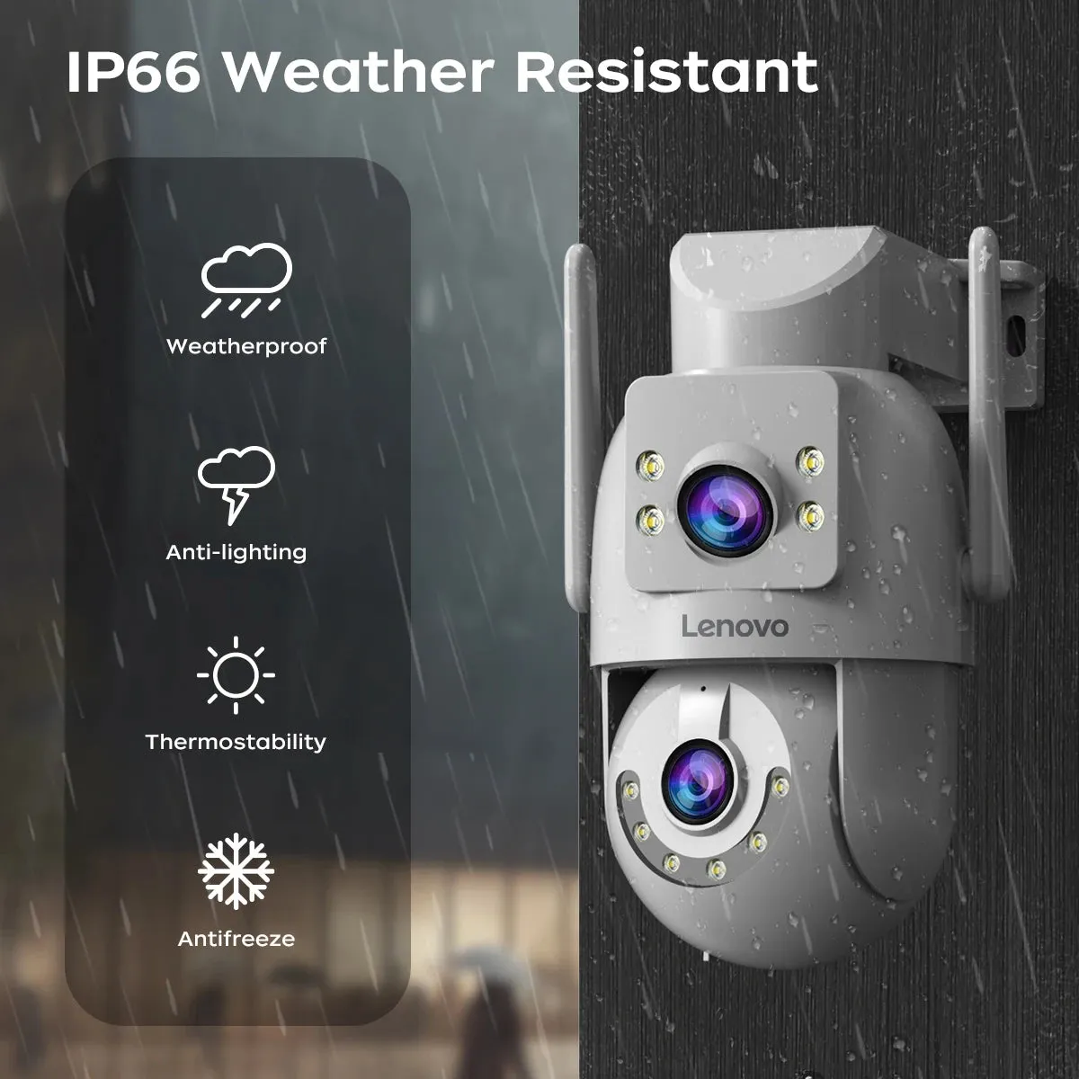Surveillance Camera Outdoor Security Dual Lens 4K 6MP