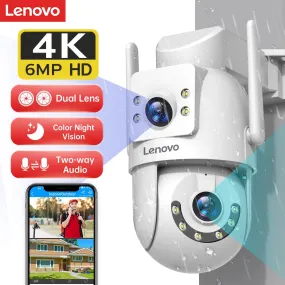 Surveillance Camera Outdoor Security Dual Lens 4K 6MP