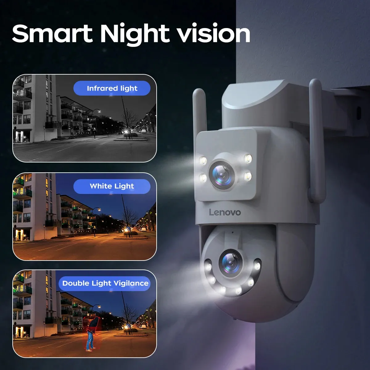 Surveillance Camera Outdoor Security Dual Lens 4K 6MP