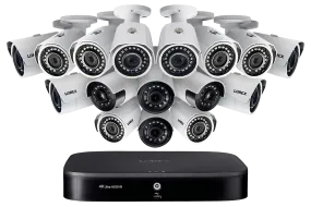 Surveillance Camera System with Sixteen 1080p HD Cameras including Four with Ultra Wide Angle View