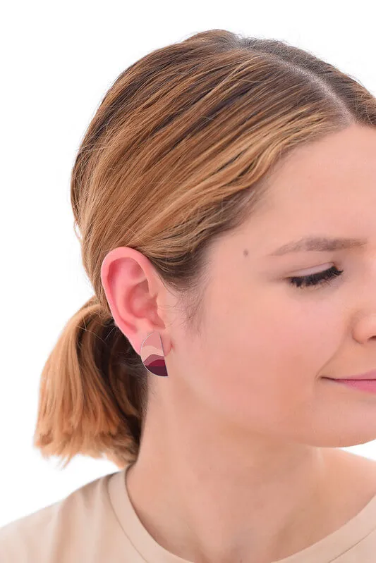 The night comes down - earrings - semi circle studs