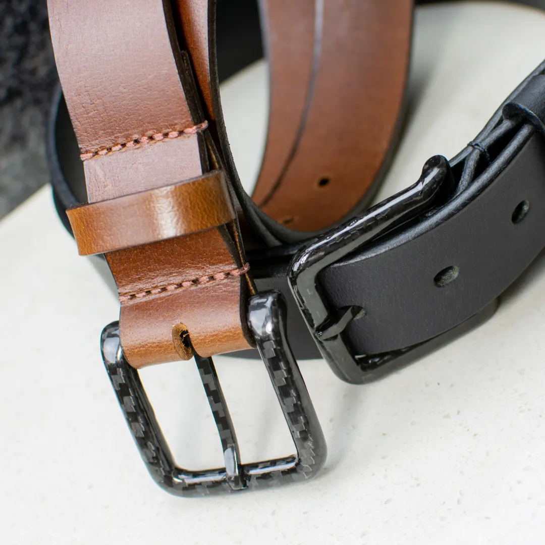 The Specialist Leather Dress Belt Set by Nickel Smart®