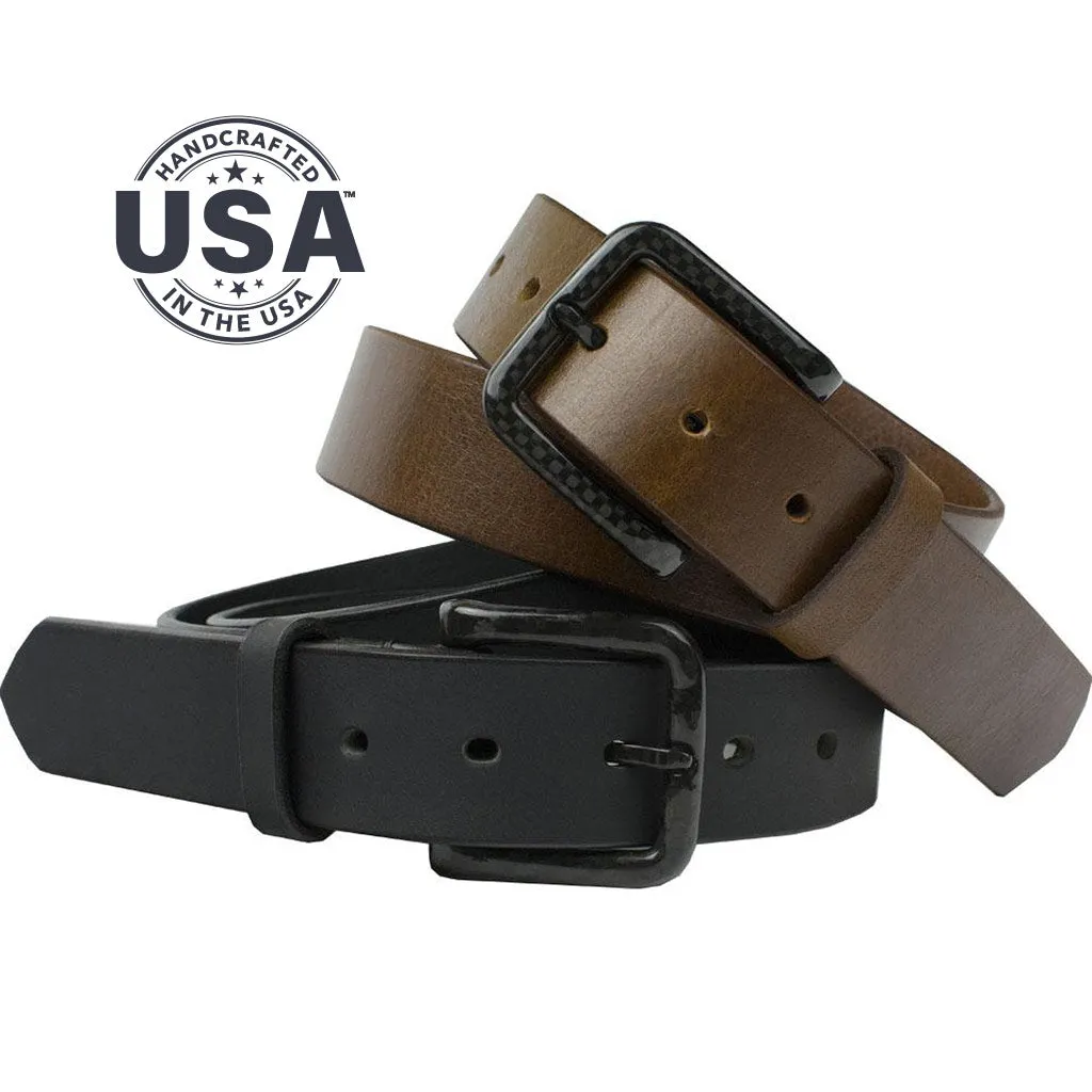 The Specialist Leather Dress Belt Set by Nickel Smart®