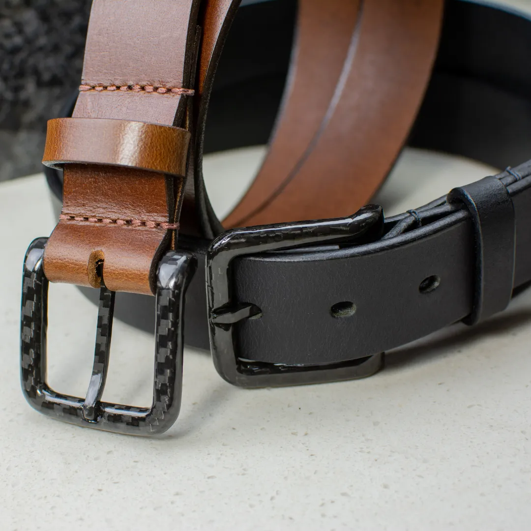 The Specialist Leather Dress Belt Set by Nickel Smart®