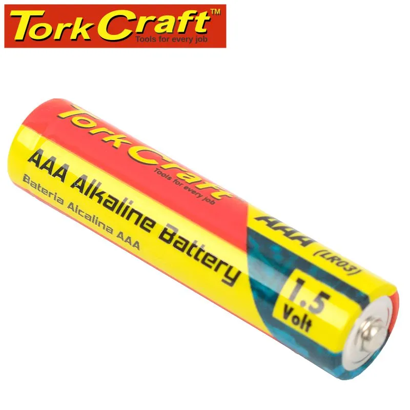 TORK CRAFT BATTERY AAA 1.5V X4 PACK LR03 4S SHRINK WRAP ALKALINE (MOQ 30) BATLR03-4S