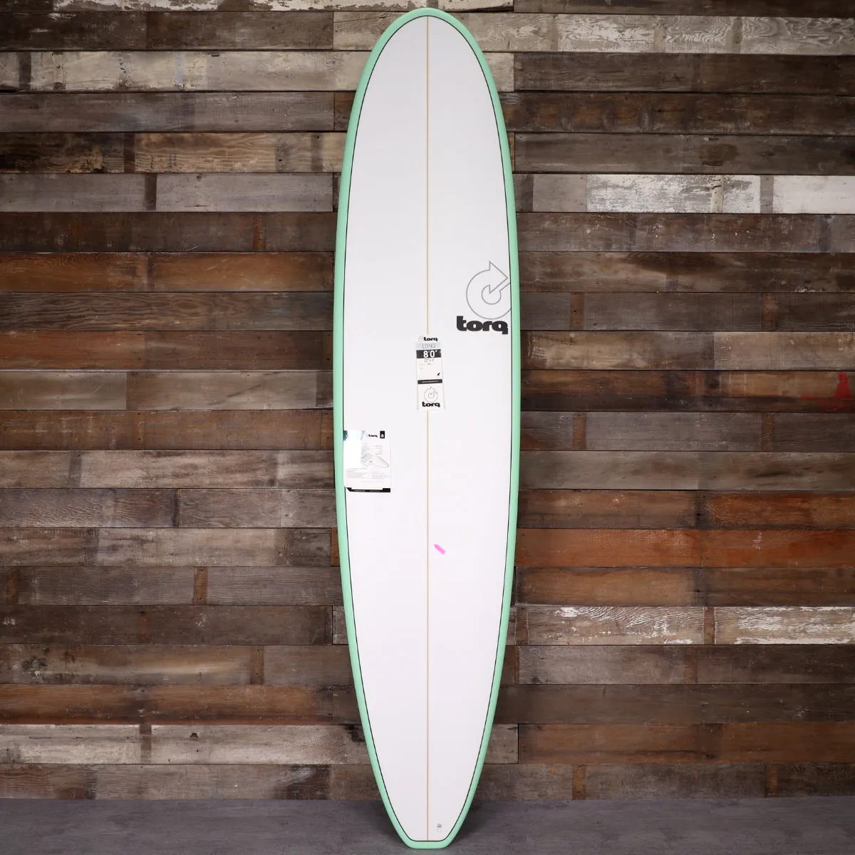Torq Longboard TET 8'0 x 22 x 3 Surfboard - Seagreen/White • DAMAGED