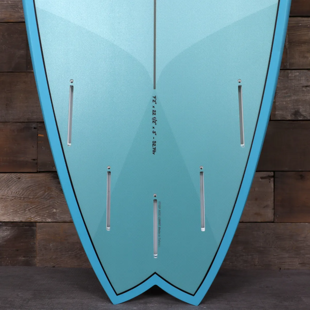 Torq Mod Fish TET 7'2 x 22 ½ x 3 Surfboard - Deep Turquoise Pattern • DAMAGED