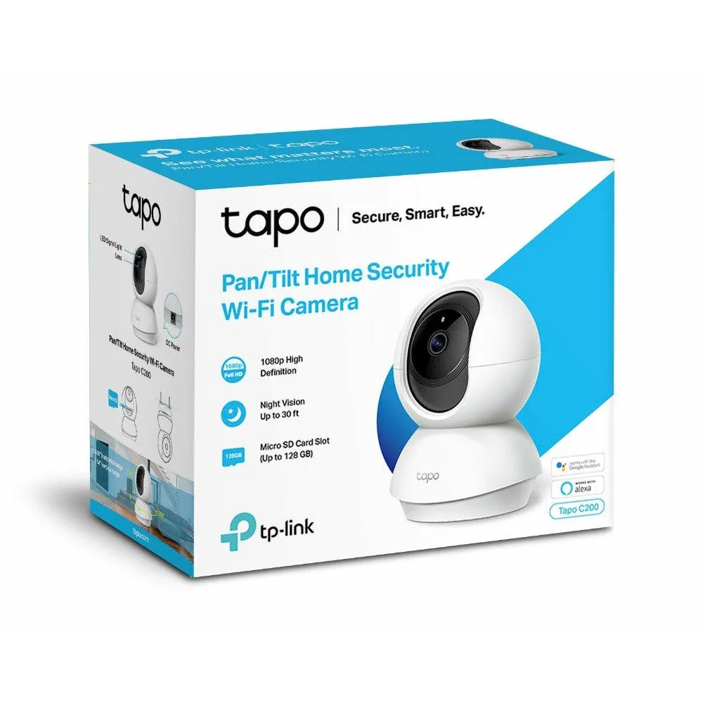 TP-Link Pan/Tilt Home Security Wi-Fi Camera - White | TAPOC200