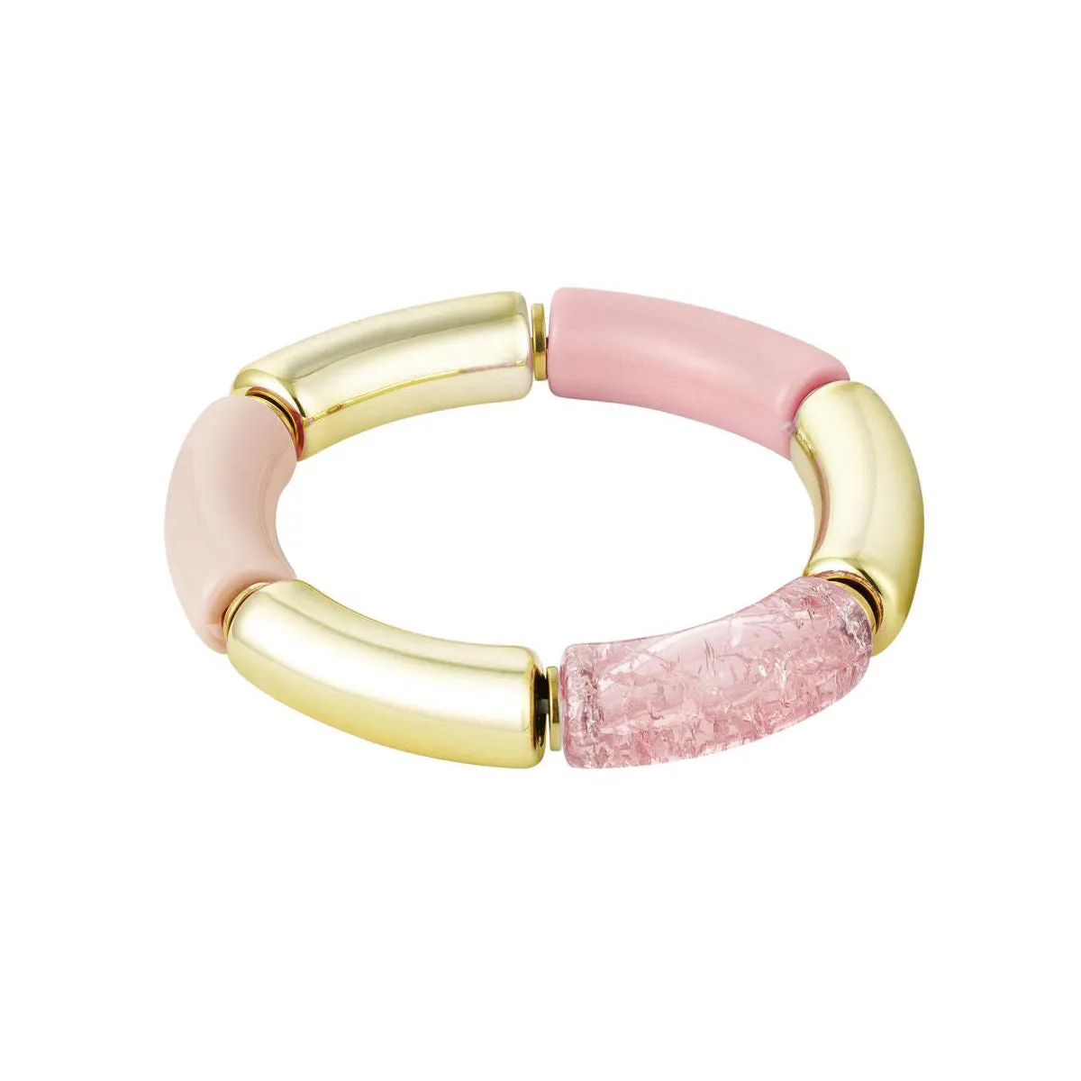Tube Bracelet Golden Pink Big
