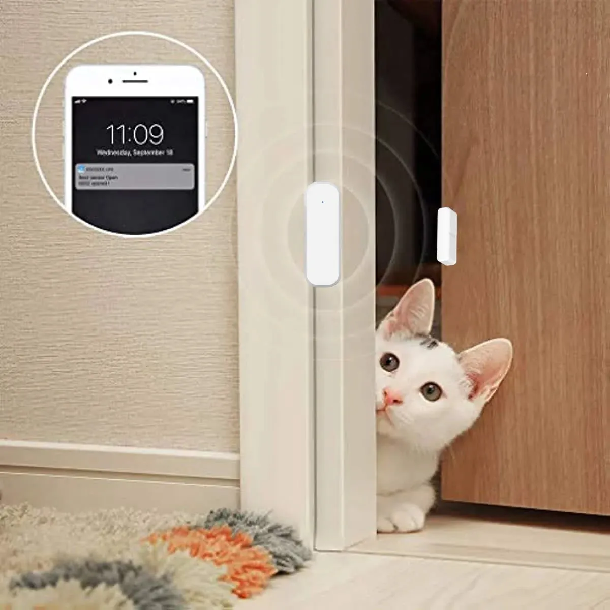 Tuya  Door Sensor Window WiFi  Wireless Contact Open Close  Smart Life APP Remote Control Compatible With Alexa Google Assistant