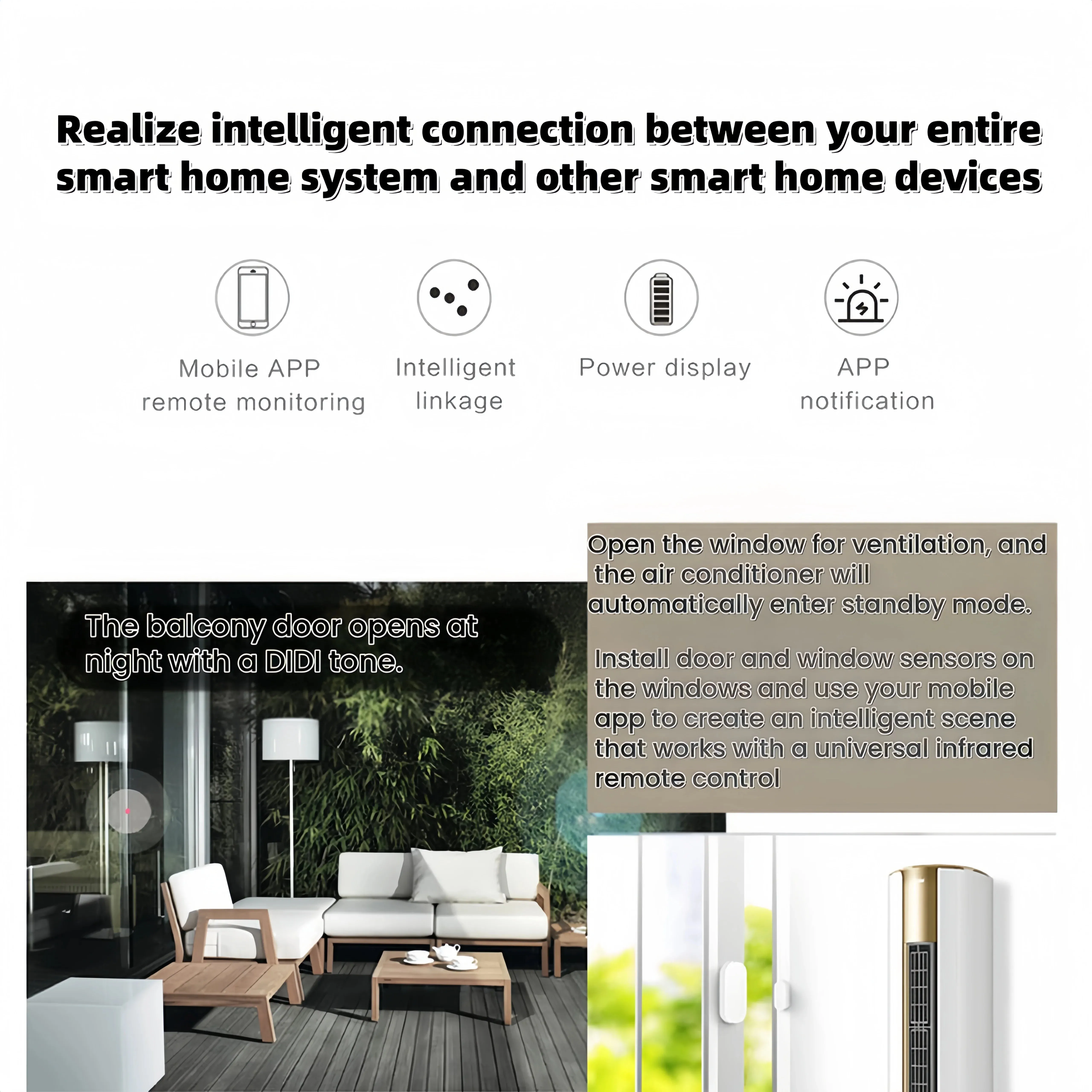 Tuya  Door Sensor Window WiFi  Wireless Contact Open Close  Smart Life APP Remote Control Compatible With Alexa Google Assistant