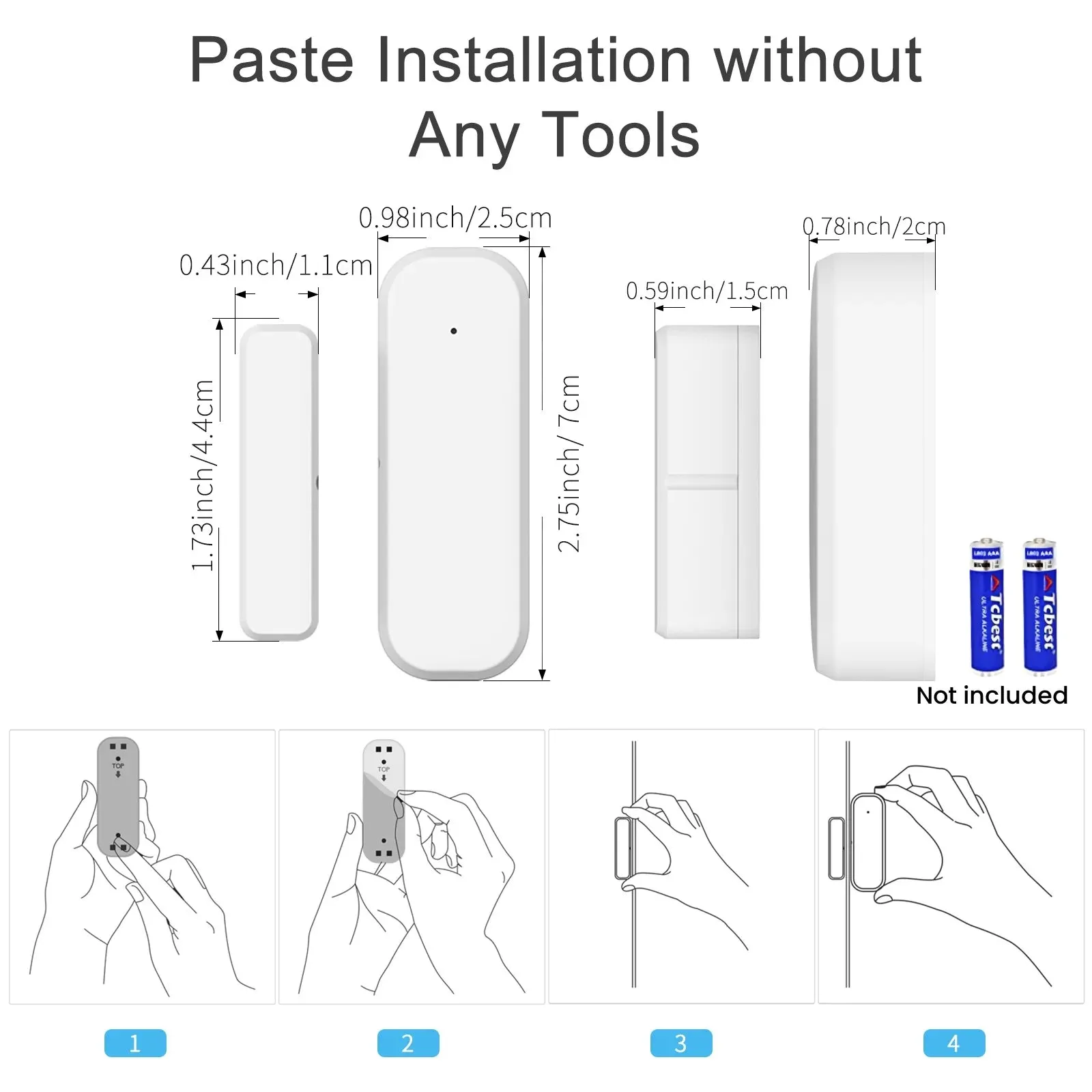 Tuya  Door Sensor Window WiFi  Wireless Contact Open Close  Smart Life APP Remote Control Compatible With Alexa Google Assistant