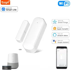 Tuya  Door Sensor Window WiFi  Wireless Contact Open Close  Smart Life APP Remote Control Compatible With Alexa Google Assistant