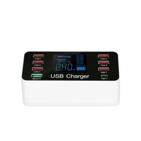 US 1-2 Pack Multi-Port USB Charger 8-Port 60W Charging Station Quick Charge 3.0