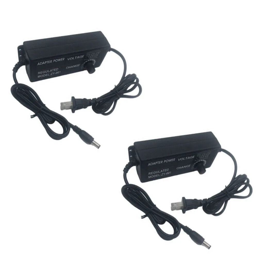 US 1-2 Pcs Universal Adjustable AC DC Supply Adapter Charger LED 3V-24V Display