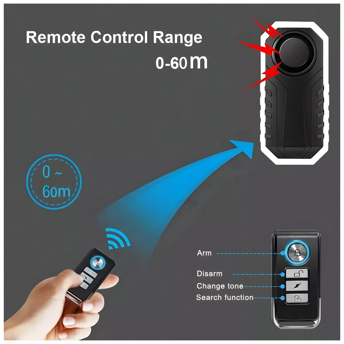 Vibrating Motorbike/Bicycle Anti-Theft Alarm With Weather-Resistant Remote