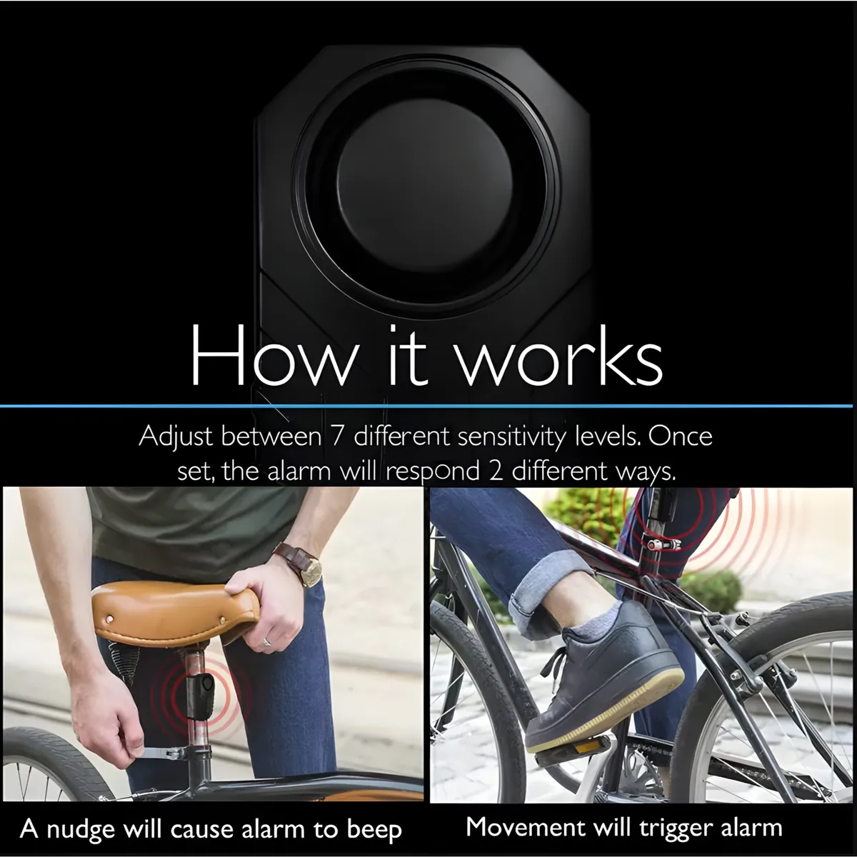 Vibrating Motorbike/Bicycle Anti-Theft Alarm With Weather-Resistant Remote