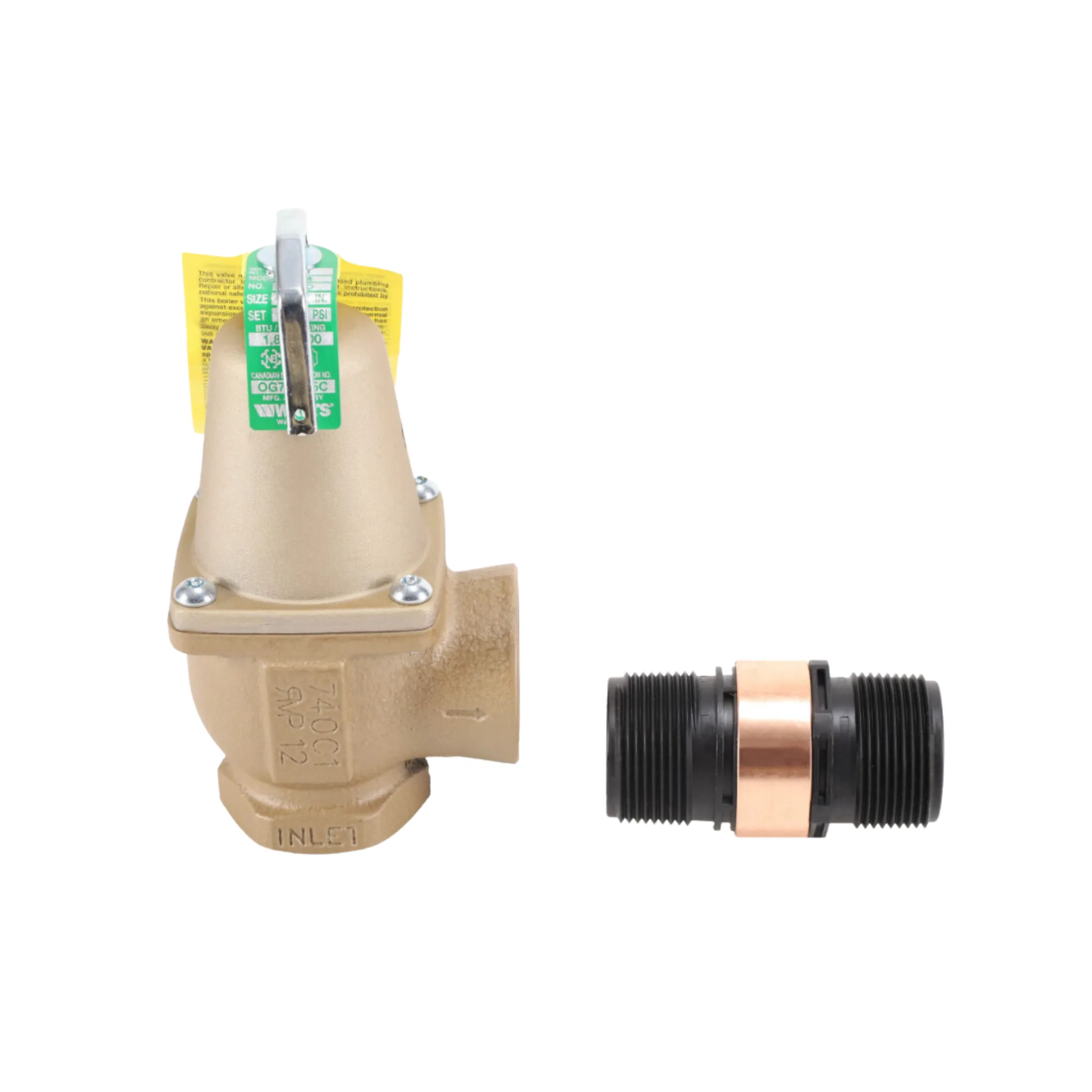 Watts F382820 740 Series, 1" x 1 1/4" NPTF Connection, 40 PSI Max, Iron Relief Valve