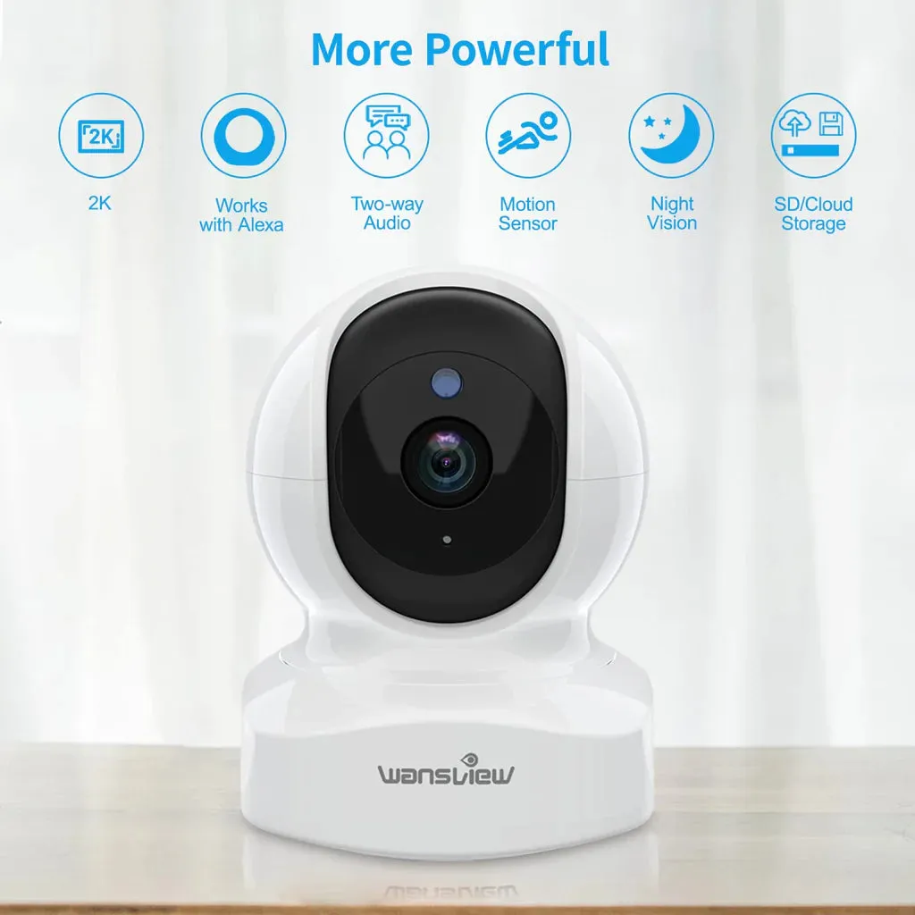 WiFi IP Baby Camera, 2K Wireless Home Security Camera