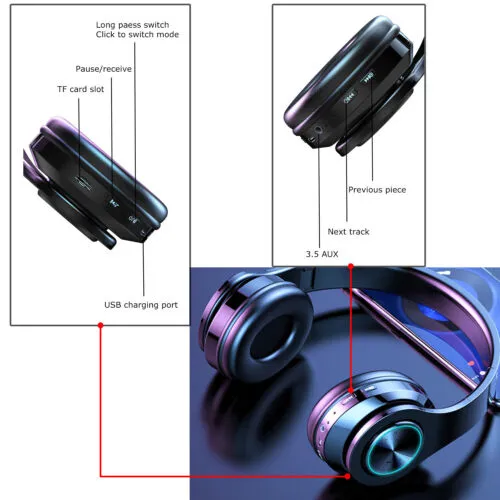 Wireless Bluetooth Headphones Super Bass Earphones